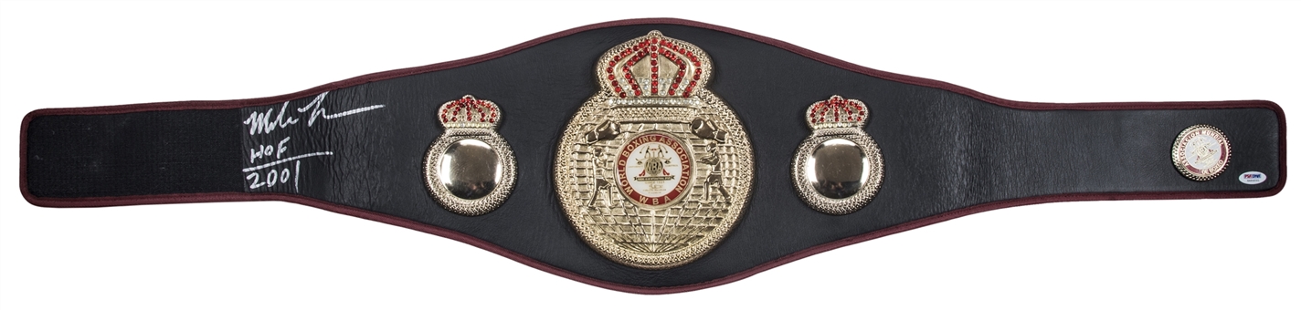 Mike Tyson Signed & Inscribed WBA World Champion Belt (PSA/DNA)